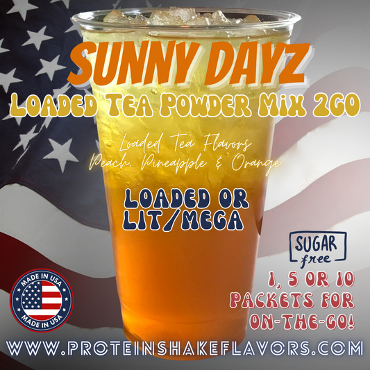 Sunny Dayz Loaded Tea Energy Drink Powder Caffeine Sugar Free Energy Water Packets Without Aspartame