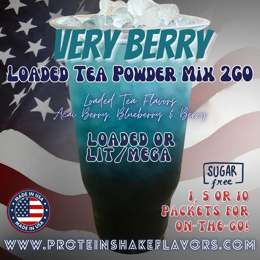 Very Berry Loaded Tea Energy Drink Powder Caffeine Sugar Free Energy Water Packets Without Aspartame