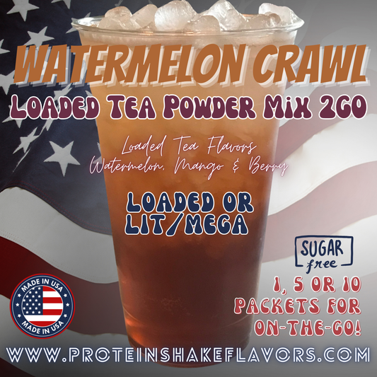Watermelon Crawl Loaded Tea Energy Drink Powder Caffeine Sugar Free Energy Water Packets Without Aspartame
