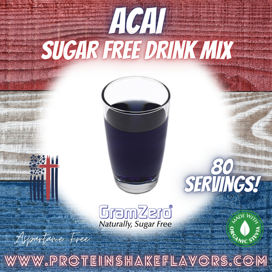Acai Sugar Free Beverage Mix for Non Calorie 0 kcal Drinks Zero Calorie Beverage Aspartame Free