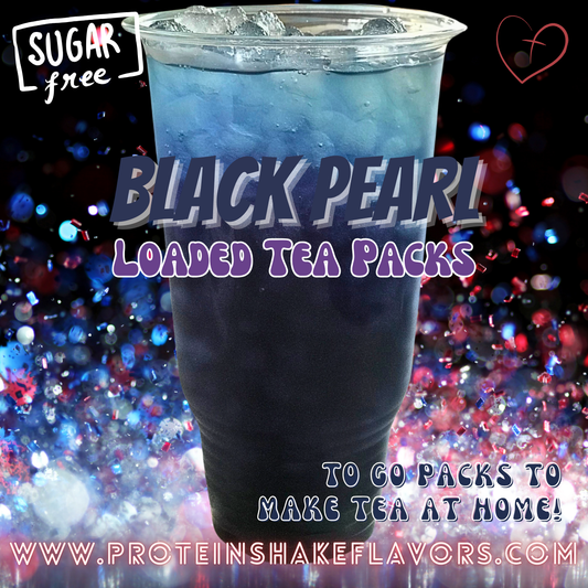 Black Pearl Green Tea Energy Drink Mix Packets to Make Loaded Teas at Home Sugar Free Best Energy Packets For Water No Aspartame