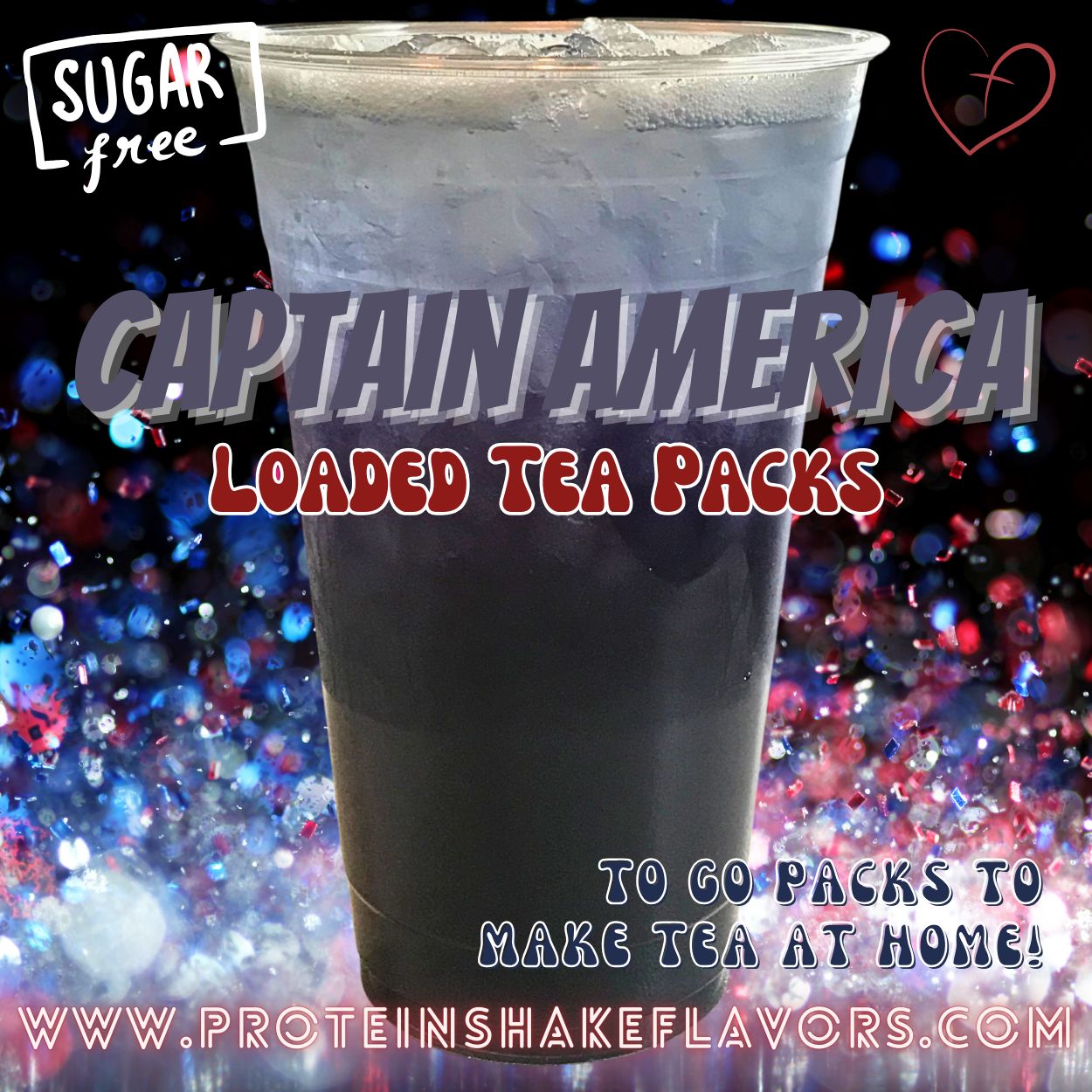 Captain America Green Tea Energy Drink Mix Packets to Make Loaded Teas at Home Sugar Free Best Energy Packets For Water No Aspartame