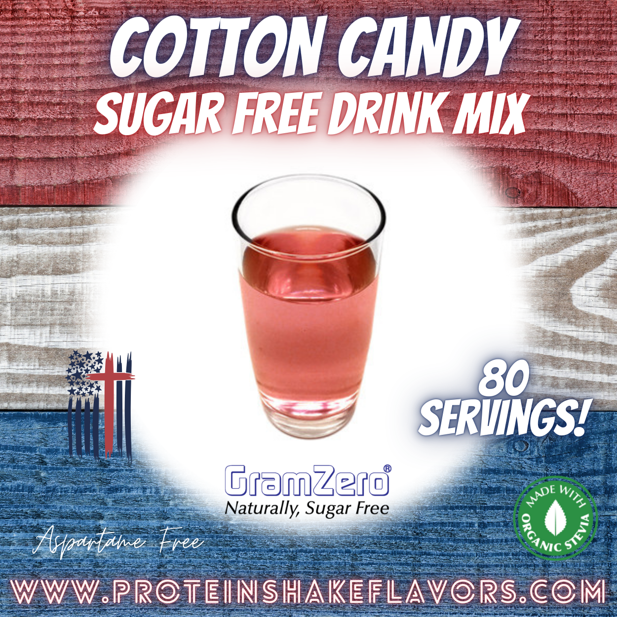 Cotton Candy Best Sugar Free Beverage Mix for Non Calorie 0 kcal Drinks Zero Calorie Beverage Aspartame Free