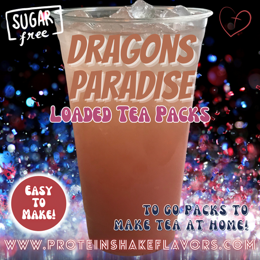 Dragons Paradise Green Tea Energy Drink Mix Packets to Make Loaded Teas at Home Sugar Free Best Energy Packets For Water No Aspartame