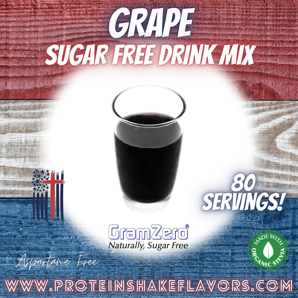 Grape Best Sugar Free Beverage Mix for Non Calorie 0 kcal Drinks Zero Calorie Beverage Aspartame Free