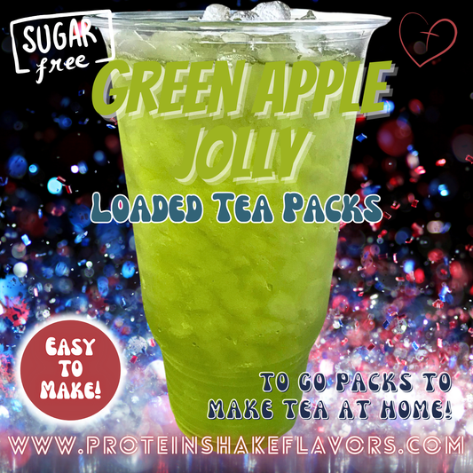 Green Apple Jolly Green Tea Energy Drink Mix Packets to Make Loaded Teas at Home Sugar Free Best Energy Packets For Water No Aspartame