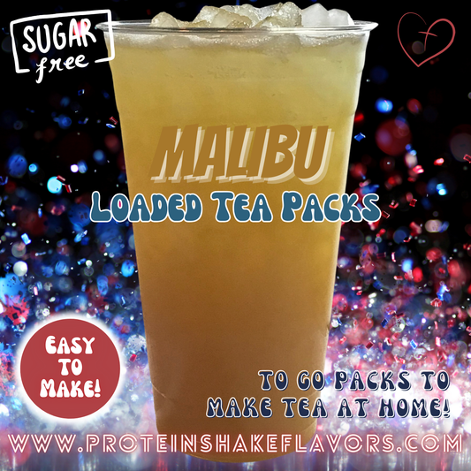 Malibu Green Tea Energy Drink Mix Packets to Make Loaded Teas at Home Sugar Free Best Energy Packets For Water No Aspartame