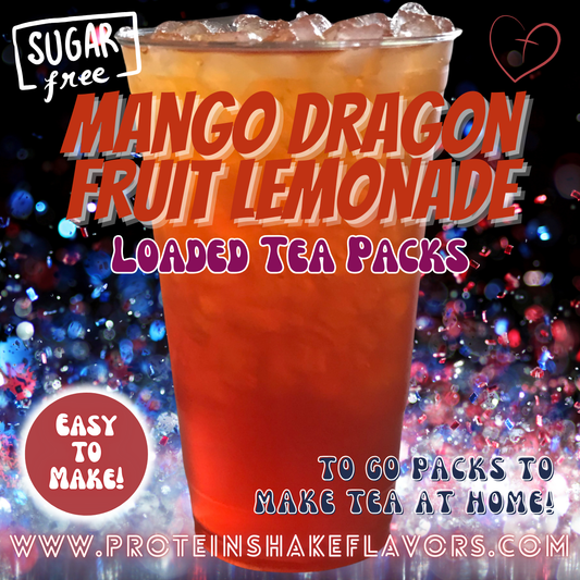 Mango Dragon Fruit Lemonade Green Tea Energy Drink Mix Packets to Make Loaded Teas at Home Sugar Free Best Energy Packets For Water No Aspartame