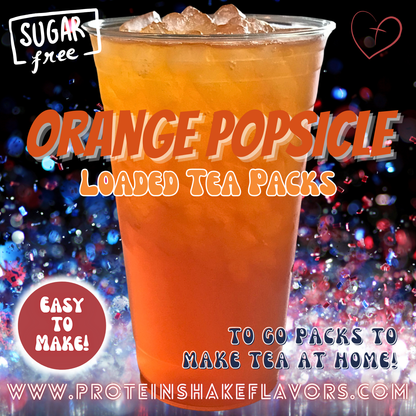 Orange Popsicle Green Tea Energy Drink Mix Packets to Make Loaded Teas at Home Sugar Free Best Energy Packets For Water No Aspartame