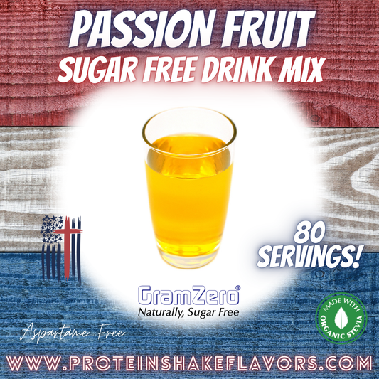 Passion Fruit Best Sugar Free Beverage Mix for Non Calorie 0 kcal Drinks Zero Calorie Beverage Aspartame Free
