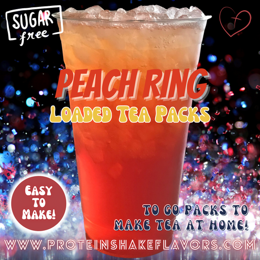 Peach Ring Green Tea Energy Drink Mix Packets to Make Loaded Teas at Home Sugar Free Best Energy Packets For Water No Aspartame