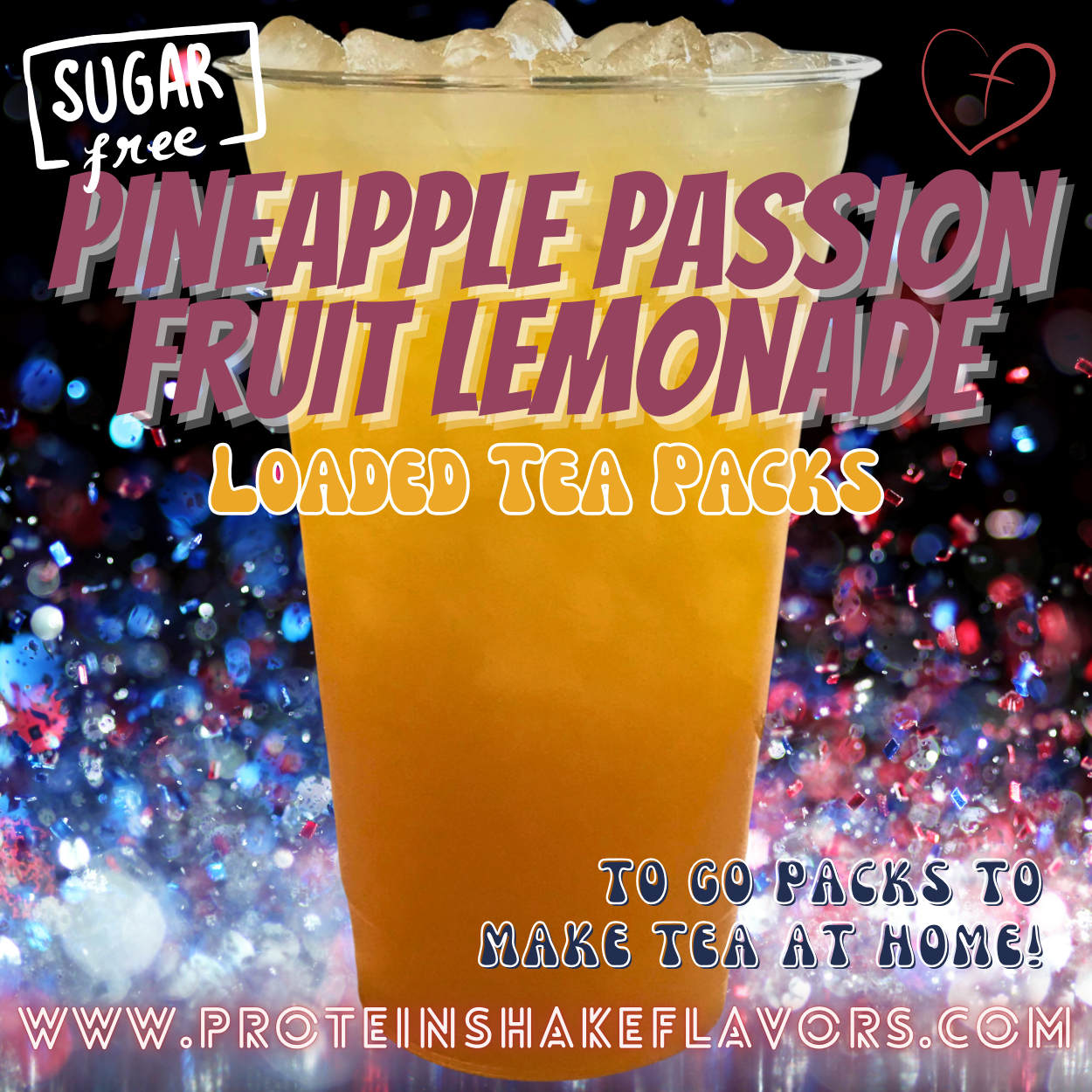 Pineapple Passion Fruit Lemonade Green Tea Energy Drink Mix Packets to Make Loaded Teas at Home Sugar Free Best Energy Packets For Water No Aspartame