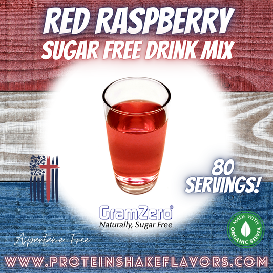 Red Raspberry Best Sugar Free Beverage Mix for Non Calorie 0 kcal Drinks Zero Calorie Beverage Aspartame Free