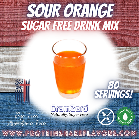 Sour Orange Best Dye-Free Sugar Free Beverage Mix for Non Calorie 0 kcal Drinks Zero Calorie Beverage Aspartame Free