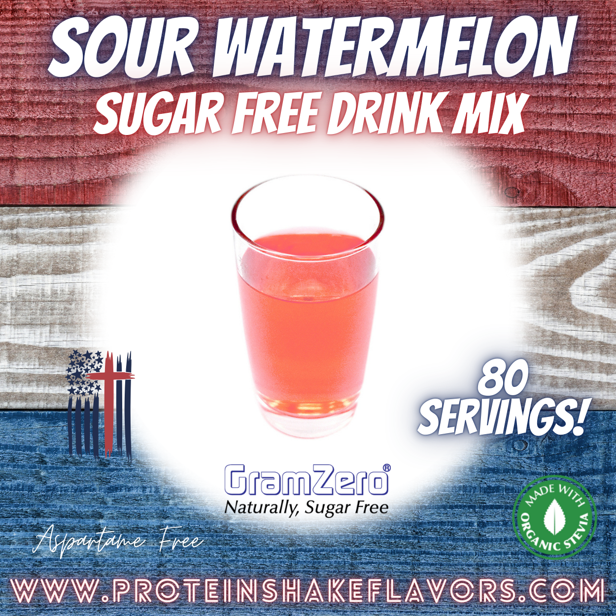 Sour Watermelon Best Sugar Free Beverage Mix for Non Calorie 0 kcal Drinks Zero Calorie Beverage Aspartame Free