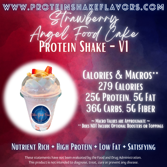 Strawberry Angel Food Cake Recipe for High Protein Shake for Meal Replacement, Supplement or Weight Loss