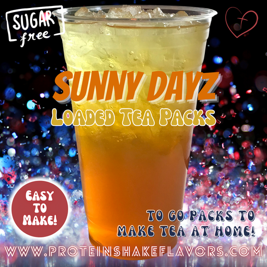 Sunny Dayz Green Tea Energy Drink Mix Packets to Make Loaded Teas at Home Sugar Free Best Energy Packets For Water No Aspartame