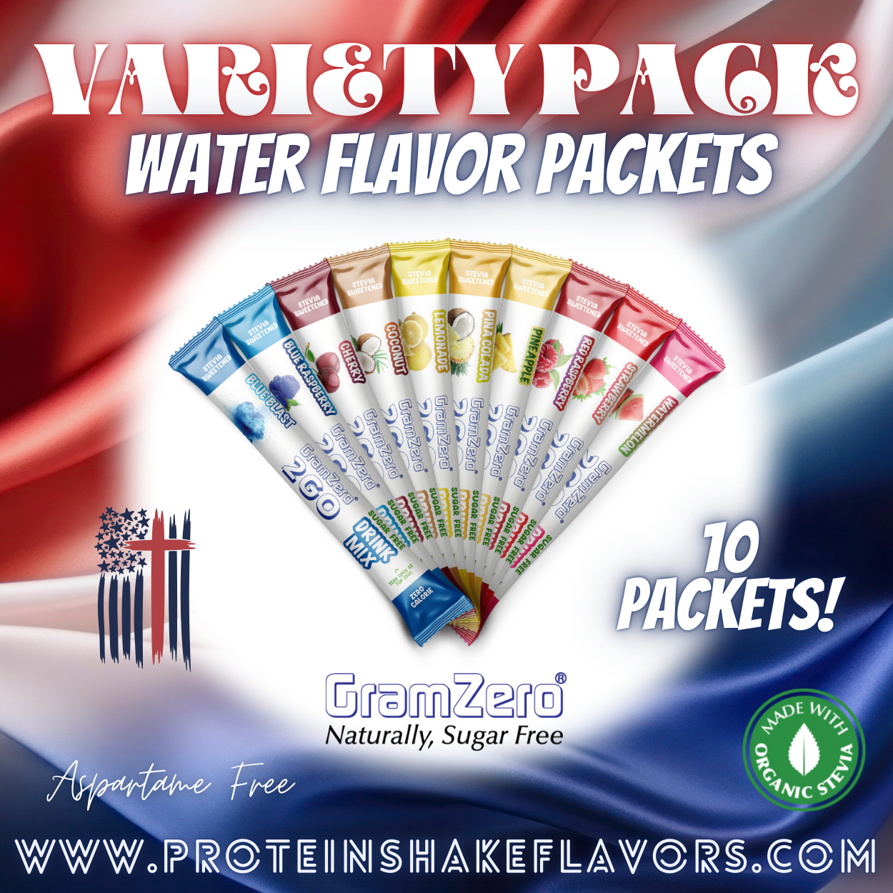 Variety Pack Powdered Water Flavoring Without Artificial Sweeteners for Healthy Water Enhancers