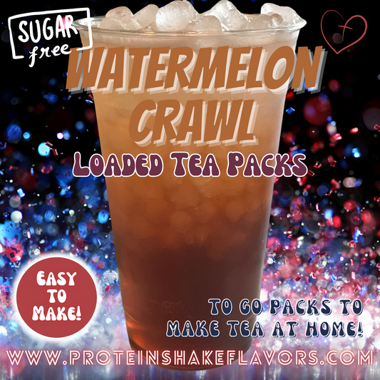 Watermelon Crawl Green Tea Energy Drink Mix Packets to Make Loaded Teas at Home Sugar Free Best Energy Packets For Water No Aspartame